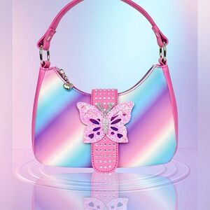 OMG Accessories 🦋 OMBRE BUTTERFLY BUCKLE MINI CRESCENT BAG